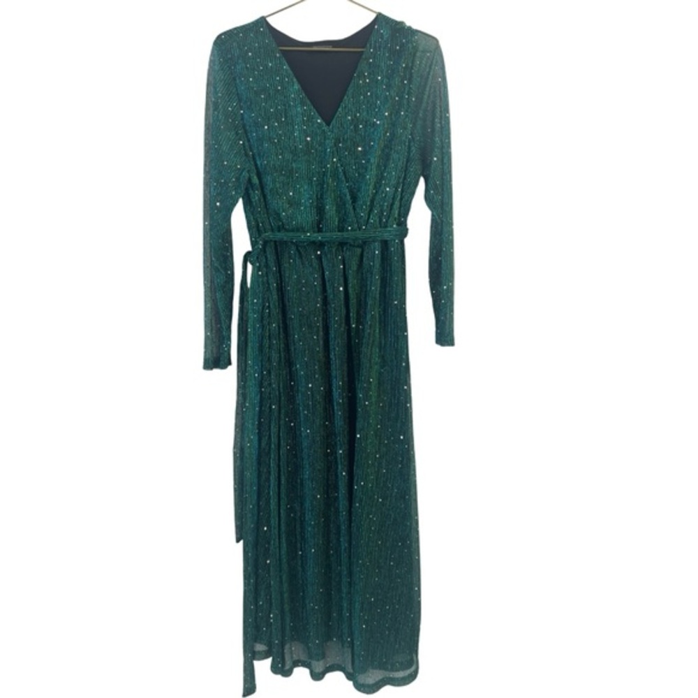 BloomChic Emerald Green Sequin Sparkle Long Sleeve Dress 14/16